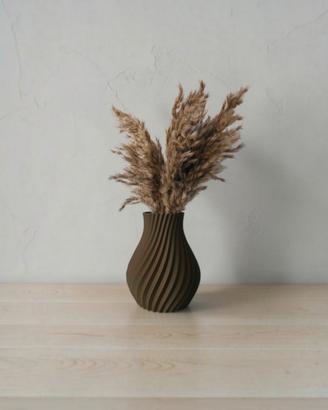 Vaso design Japandi legno noce- Geoprint Studio