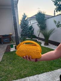 borsa fatta a mano giallo senape nuova