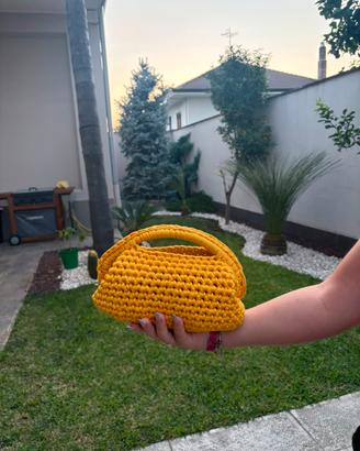 borsa fatta a mano giallo senape nuova
