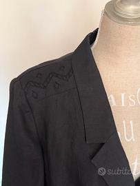 GIACCA Olmar LINO NERA finiture alta sartoria