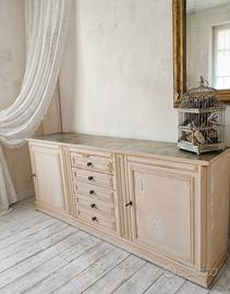 credenza shabby ripiano in resina epossidica L 210