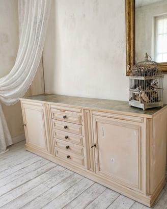 credenza shabby ripiano in resina epossidica L 210