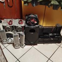 amplificatore Onkyo con casse Onkyo, Philips e lg 