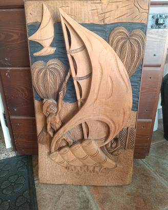 quadro in legno intagliato vintage marocco