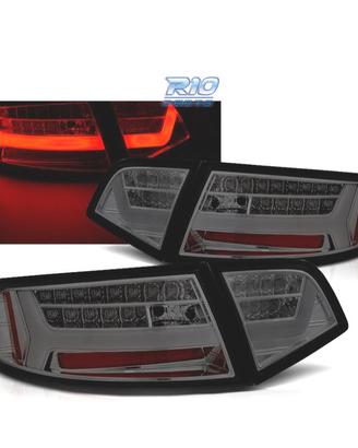 FANALI AUDI A6 4F 08-11 LIGHT BAR FONDO CROMATO FU