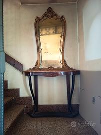 consolle antica con specchio 