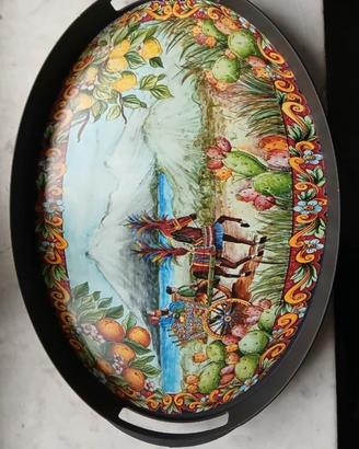 vassoio con paesaggio siciliano 