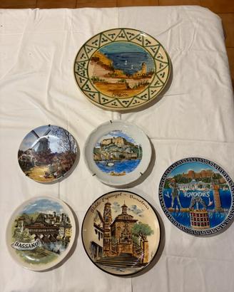 Lotto Piatti Ceramica decorativi con Gancio