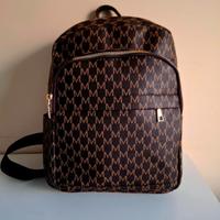 Zainetto donna marrone con stampa monogram "M"