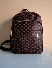 Zainetto donna marrone con stampa monogram "M"