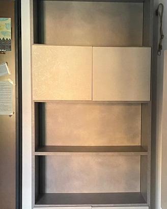 Libreria in legno satinato già smontata