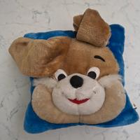 Cuscino peluche cane blu