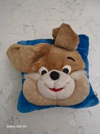 Cuscino peluche cane blu