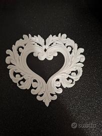 Fregio Decorativo Cuore Stile Barocco Shabby chic