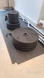 Kit 2 manubri e 2 bilancieri + pesi, bodybuilding