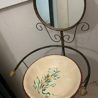 Lavabo decorativo in ferro battuto con specchio