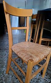 Quattro Sedie legno di faggio seduta in paglia