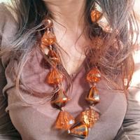🔶 Maxi collana effetto Ambra – vintage e luminosa
