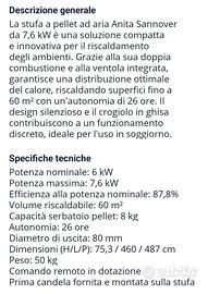Stufa a pellet da 7, 6 kw