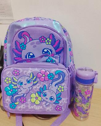 zaino smiggle+portapranzo termico+borraccia 