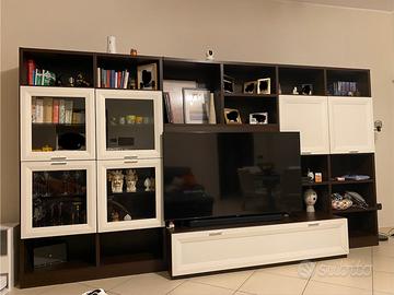 Parete Attrezzata Moderna Bicolore