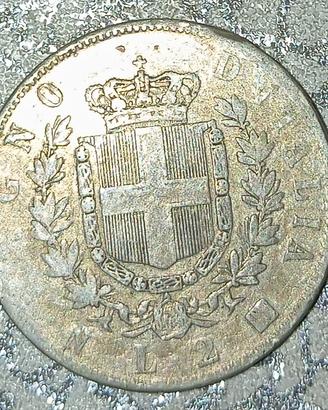 argento Regno d'Italia 2 lire 1863