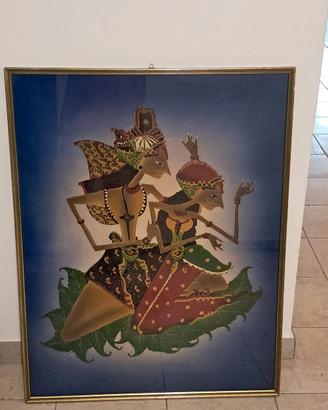 quadro etnico dipinto batik indonesiano 