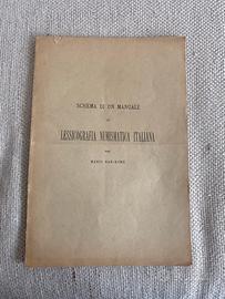 Lessicografia numismatica italiana 1901