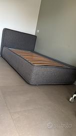 Letto singolo imbottito Happy con contentenitore