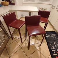 Set di 3 sgabelli da cucina color vinaccia