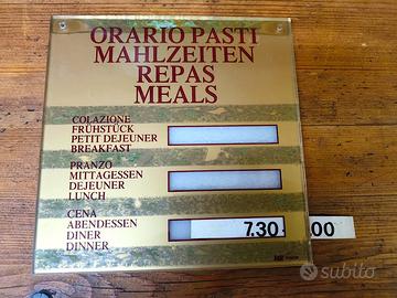 Pasti albergo targa tabella insegna '70 originale