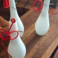 3 lampade sospensione vetro opalino