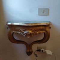 coppia consoline antiche in legno dorato