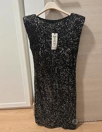 Abito corto marca Souvenir nero con brillantini