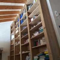 libreria in legno vecchio 4 vani con ripiani