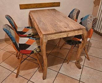 Tavolo in legno massello, contemporaneo  60x120 cm