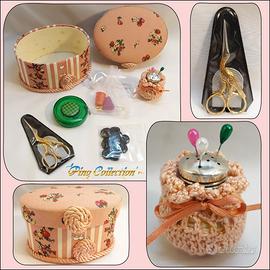 SET CUCITO RICAMO SCATOLA Forbici Puntaspilli