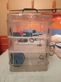 gabbia per criceti a 3 piani