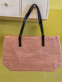 Set Borsa Tote Intrecciata + Pochette NUOVA 