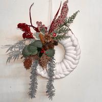 Ghirlanda Bianca Invernale con Decorazione Argento