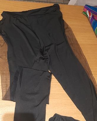 Leggins con inserti in velo