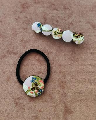 Set elastico e fermaglio per capelli giapponese 