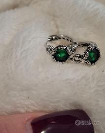 Orecchini vintage pietra verde