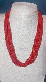collana microperline di corallo