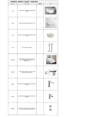  BLOCCO COMPOSIZIONE+SANITARI+RUBINETTERIA BAGNO  