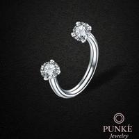 Piercing a ferro di cavallo zirconi