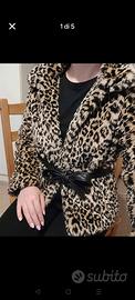 Giacca Donna Leopardata Pelliccia Taglia M/L