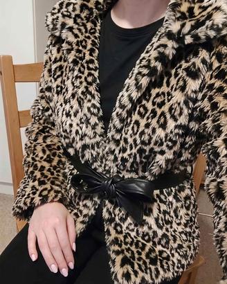 Giacca Donna Leopardata Pelliccia Taglia M/L