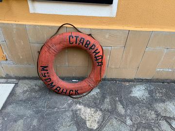 salvagente nautico decorativo vintage con scritta