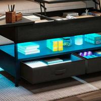 Tavolino estensibile con cassetti e LED RGB